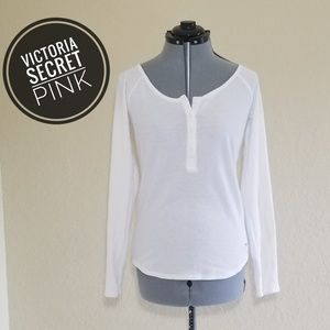 White - Pink Victoria's Secret long sleeve - Sze L